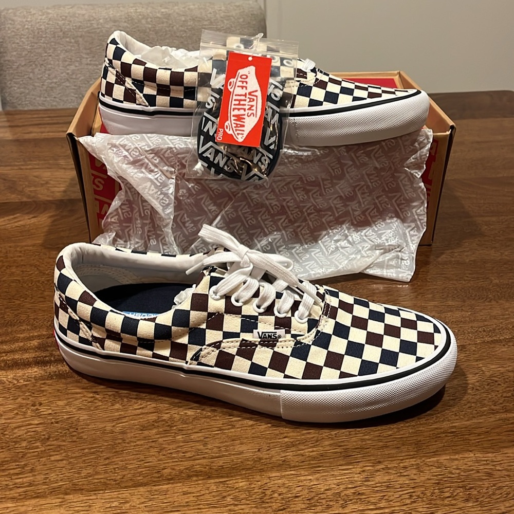 Vans Era Pro Multi Checker Dress Blue Men's Classic Skate Shoes Size 10 NWT